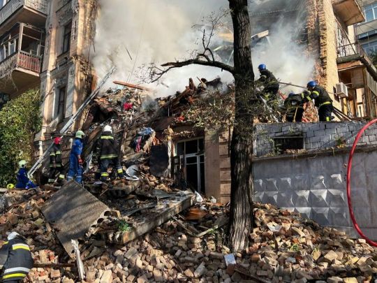 Будинок у Києві, знищений «шахедом»